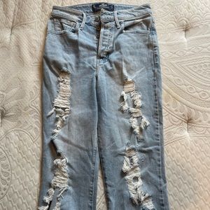 hollister straight leg jeans size 27 light wash